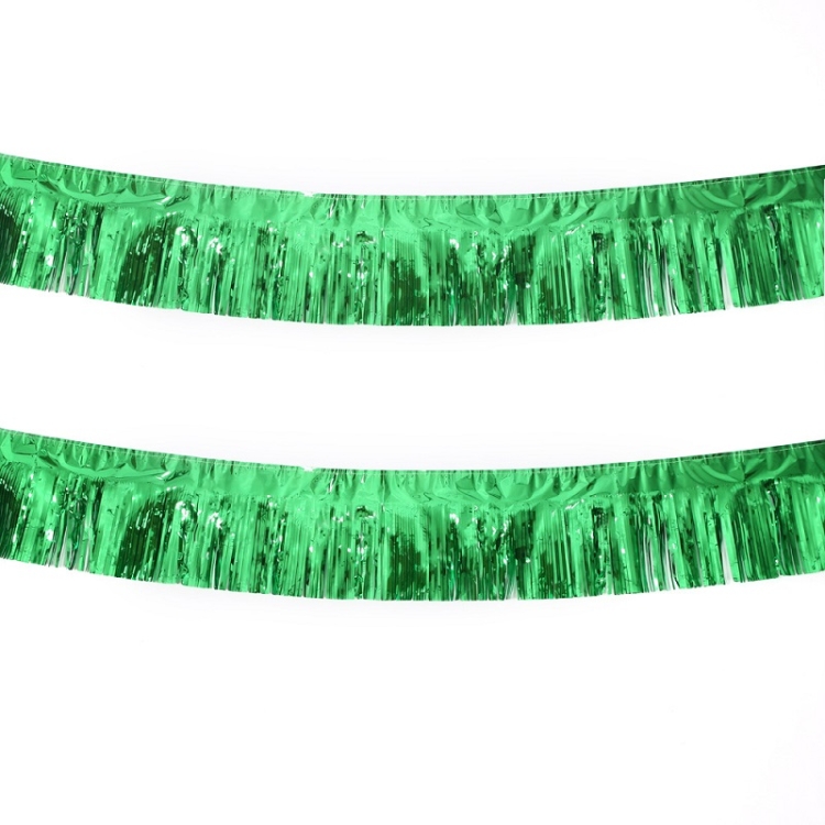 

2 PCS Rain Silk Color Strip Pull Flag Wedding Party Ceiling Decoration(Green 25cmx2.75m)
