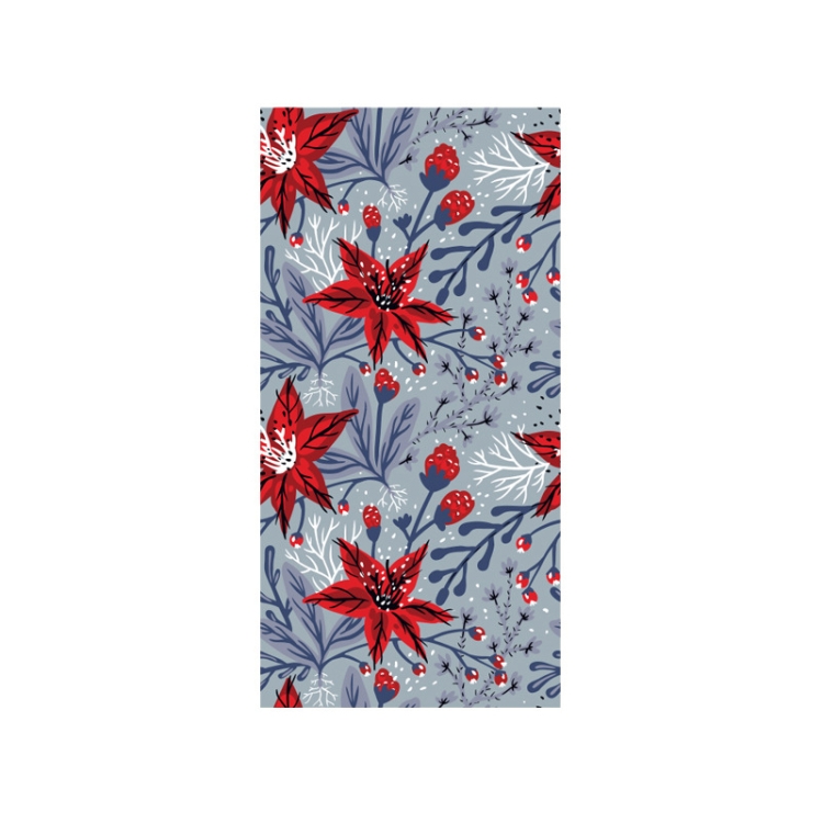 

Printed Solid Color Beach Vacation Swimming Bath Towel Beach Towel, Color: Lead Gray Red Flower(Round Mesh Bag)