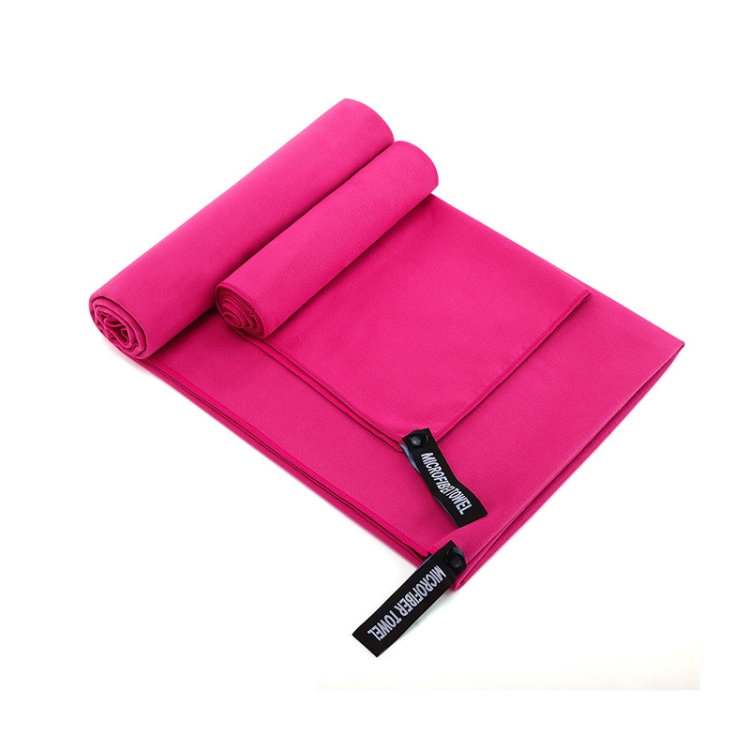 

Printed Solid Color Beach Vacation Swimming Bath Towel Beach Towel, Color: Rose Red(Round Mesh Bag)
