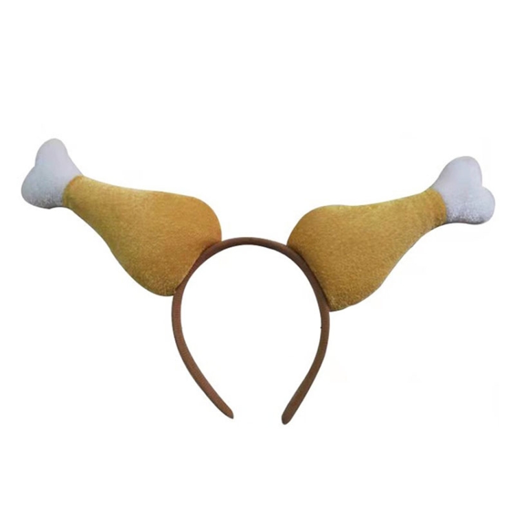 

2PCS Thanksgiving Chicken Legs Headband Head Buckle Party Props, Style: Large