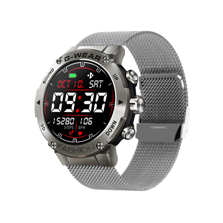 

K28H 1.32 Inch Heart Rate/Blood Pressure/Blood Oxygen Monitoring Watch, Color: Silver Steel