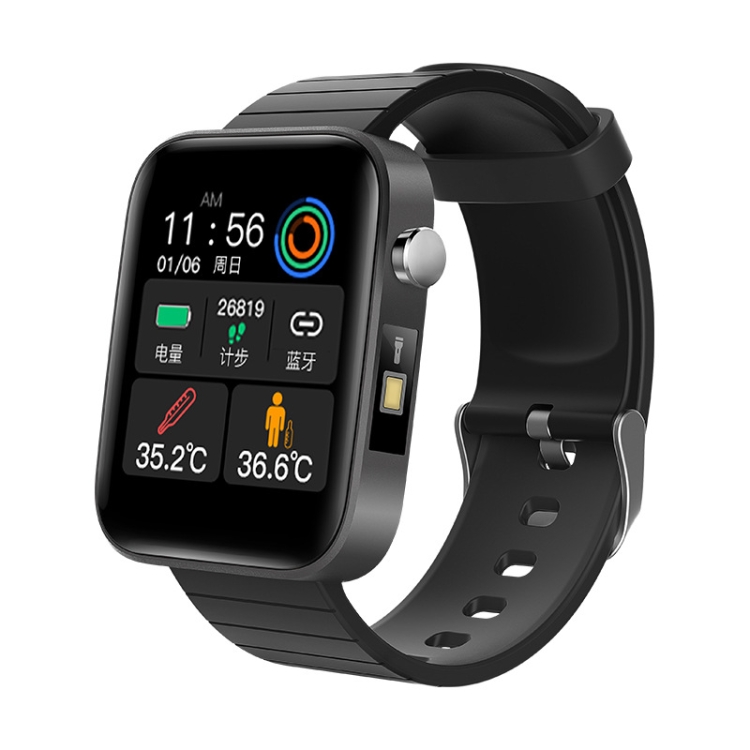 

T68 1.54 Inch Body Temperature Monitoring Smart Watch with Flashlight Function(Black)
