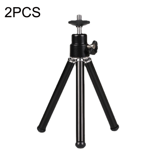 

2PCS Projector Phone Stand Desktop Portable Telescopic Mini Metal Tripod, Style: 2 Sections (Black)