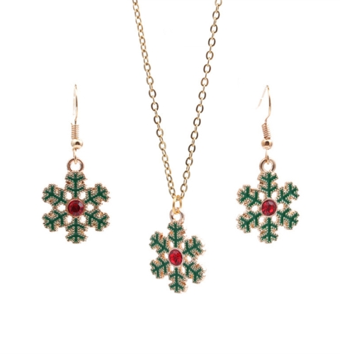 

2 Sets Christmas Snowflower Jewelry Clothing Sweater Chain Earrings(Earrings+Necklace)