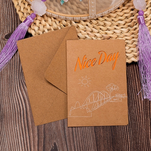 

20 PCS Retro Hollow Kraft Blessing Card with Envelope(A Beautiful Day)