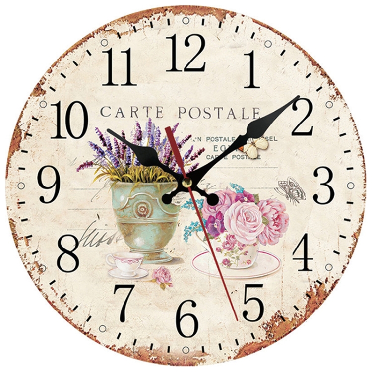 

Wooden Living Room Bedroom Decorative Circular Hanging Clock(Style 9)