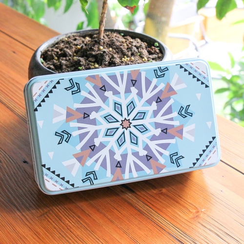 

2 PCS Christmas Rectangular Baking Gift Dry Tin Storage Box(Blue Snowflake)