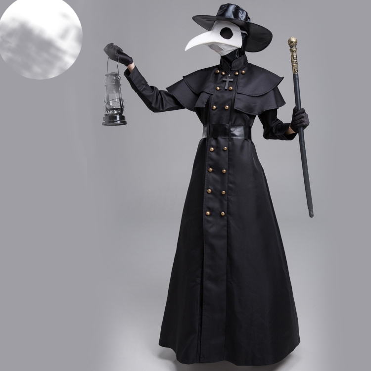 

Halloween Adult Doctors Clothing Bird Buck Crow Mask Suit, Size: S(Black)