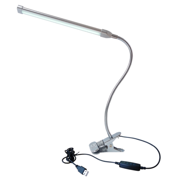 

USB Clip Lamp Student Eye Protection LED Dimmable Desk Light(Silver)