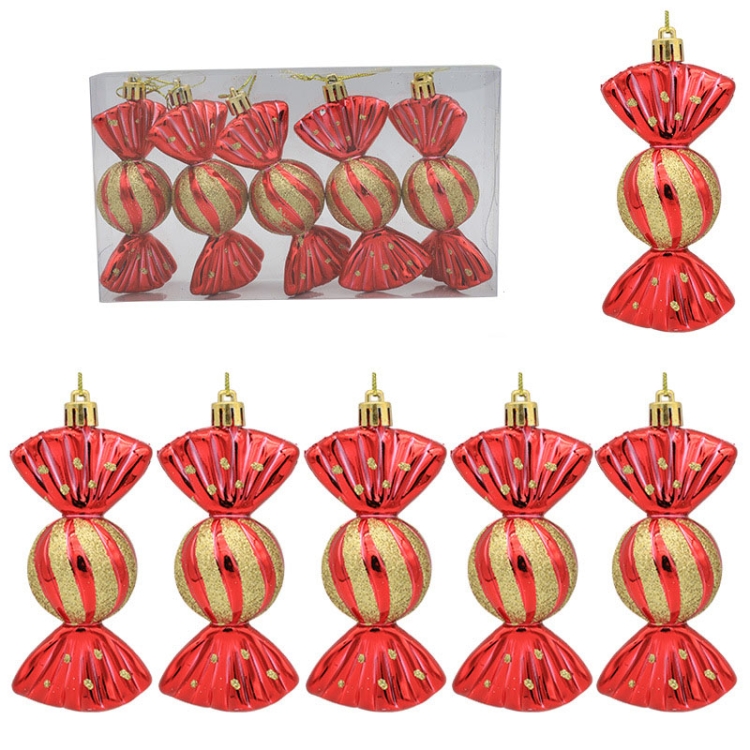 

5PCS/Box Christmas Decoration Electroplating Candy Props Gift Box Props(Red)