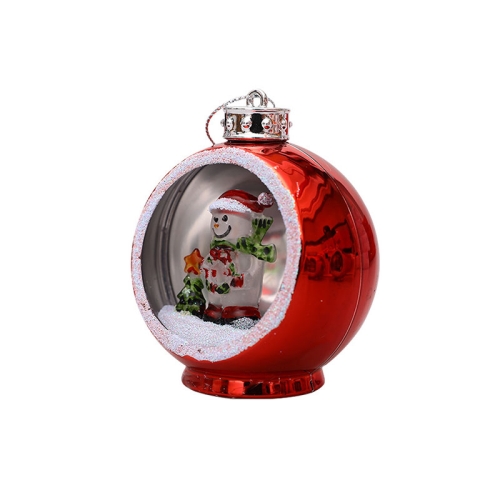 

Colorful Lights Electroplating Christmas Ball Semicircle Luminous Decorative Ball(Red Snowman)