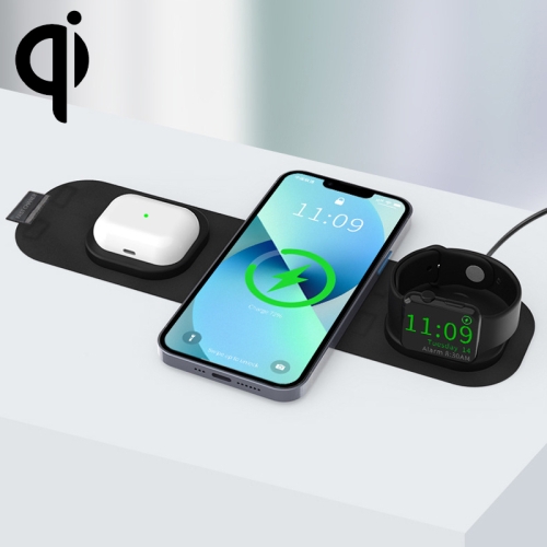 

E26 15W 3 In 1 Wireless Charger Suitable For Apple/QI Mobile Phone& Apple Watch & AirPods(Black)