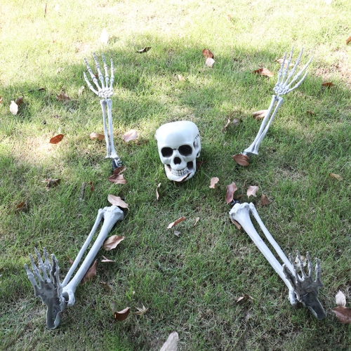 

Halloween Simulation Skull Hand And Leg Horror Decoration Props 5 In 1