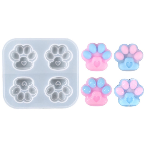 

2 PCS 01 Love Cat Claw DIY Crystal Epoxy Jewelry Silicone Mold