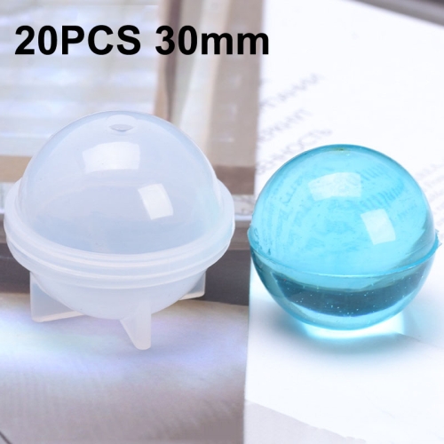 

20 PCS 30mm Crystal Epoxy Ball Silicone Mould DIY Handmade Jewelry Sphere Making Mould