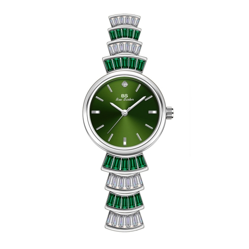 

BS Bee Sister FA1700 Diamond Inlaid Ladies Watch Symphony Wrist Watch(Silver Green)