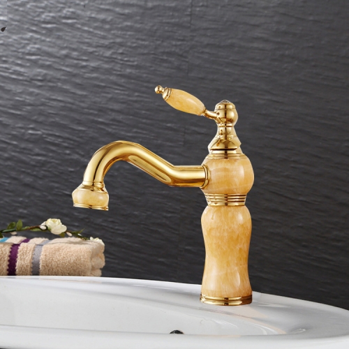 

Gold-plated Copper 360-degree Rotating Basin Hot and Cold Water Faucet, Color: Topaz Zirconium Gold