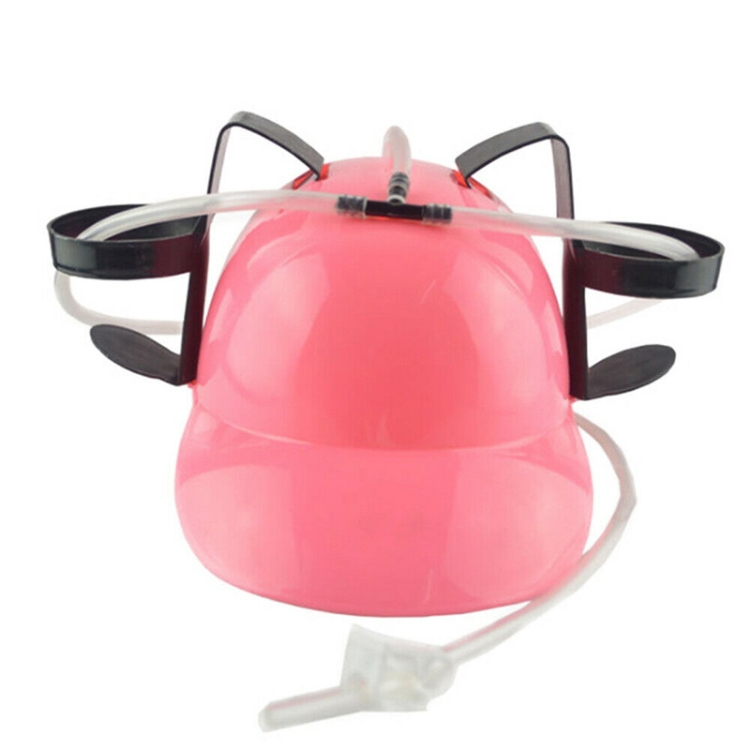

Lazy Beer Drink Hat Birthday Party Outdoor Drink Helmet(Pink)