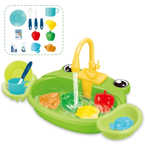 

Children Kitchen Toys Electric Circulating Water Dishwasher, Color: Green