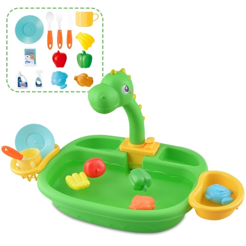 

Children Kitchen Toys Electric Circulating Water Dishwasher, Color: Dinosaur