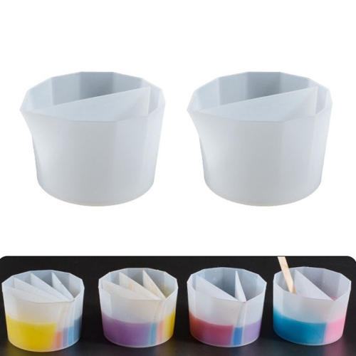 

2 PCS DIY Crystal Epoxy Color Separation Cup Silicone Toning Cup, Style: 2 Grid
