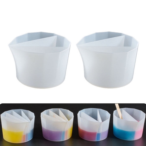 

2 PCS DIY Crystal Epoxy Color Separation Cup Silicone Toning Cup, Style: 3 Grid