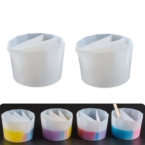 

2 PCS DIY Crystal Epoxy Color Separation Cup Silicone Toning Cup, Style: 4 Grid