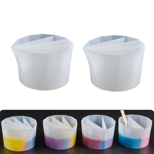 

2 PCS DIY Crystal Epoxy Color Separation Cup Silicone Toning Cup, Style: 5 Grid