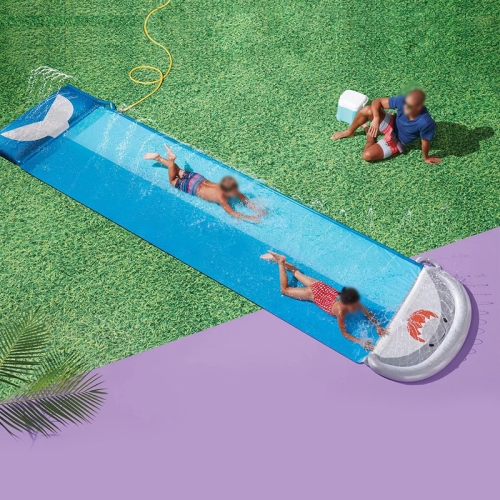

Double Children Water Slide Lawn Spray Pad(Whale)