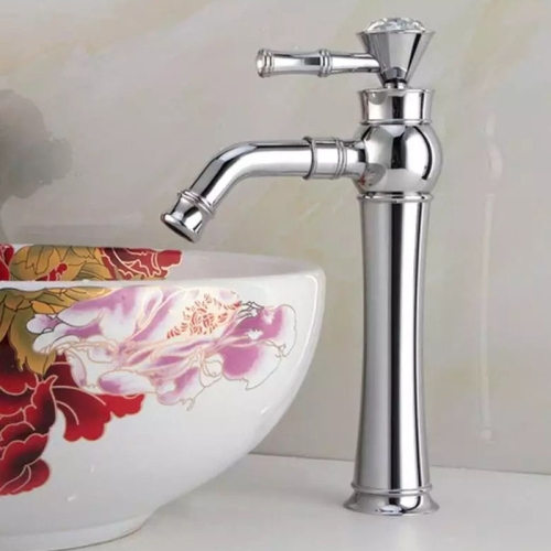 

All Bronze Bathroom Basin Hot And Cold Water Faucet, Style: Electroplated High Model