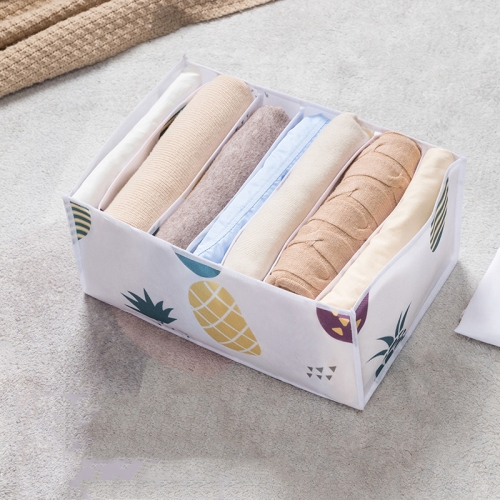 

Non-woven Clothing Sorting Storage Box Pineapple L 7 Grids