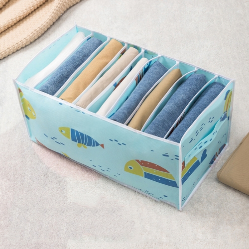 

Non-woven Clothing Sorting Storage Box Little Fish Portable 9 Grids