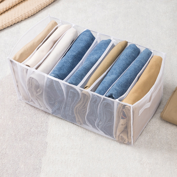 

Non-woven Clothing Sorting Storage Box White Portable 9 Grids