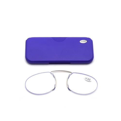 

Pince-nez Reading Glasses Frameless Magnifying Glasses, Degree: +200(Blue)