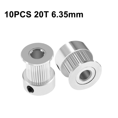 

10 PCS GT2 3D Printer Synchronous Wheel Transmission Leather Pulley, Specification: 20 Tooth 6.35mm