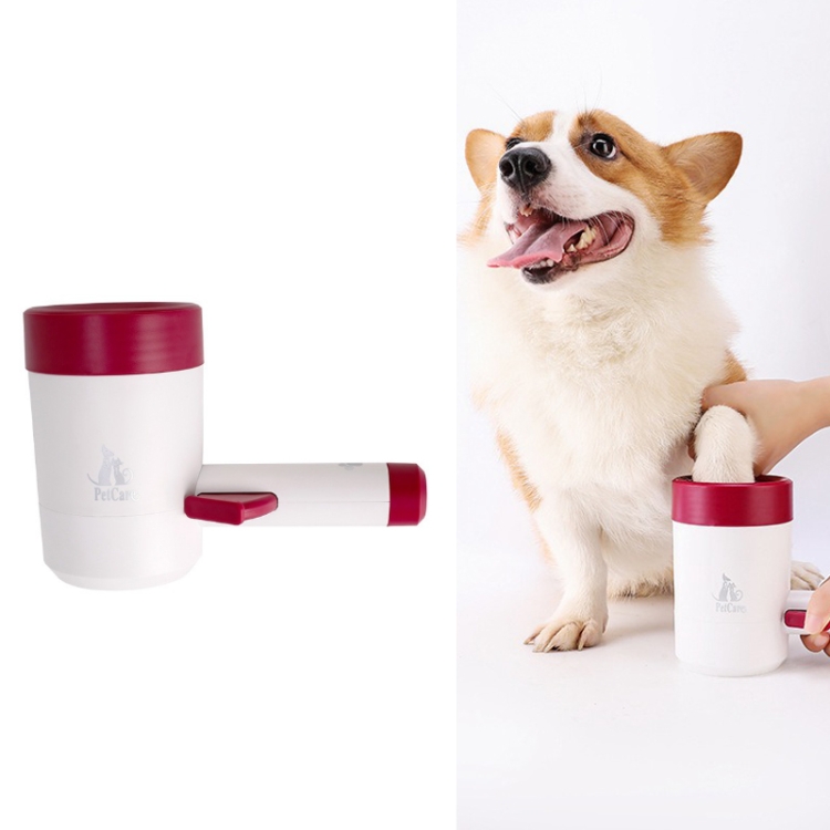 

Manual Press Clean No Scrub Pet Foot Wash Cup(Rose Red)