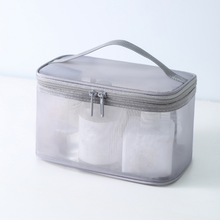 

Multifunctional Portable Large Capacity Toiletry Cosmetic Bag, Color: Gray Single Layer