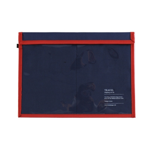 

Transparent Multifunctional Waterproof Classified Document Bag, Color: Navy (Large)