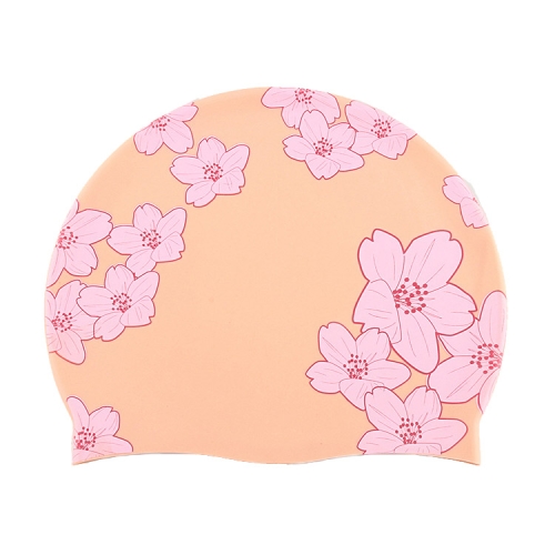 

Hy08 Cute Cartoon Print Silicone Swimming Cap, Spec: Pink Blossom