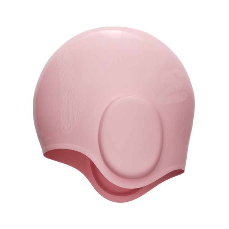 

WAVE Waterproof Solid Color Ear Guard Silicone Swimming Cap, Color: Pink