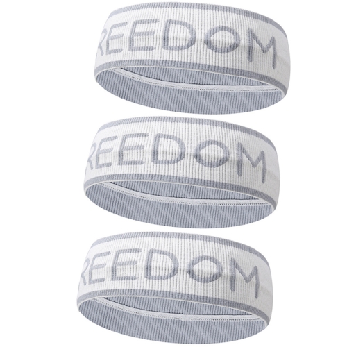 

3PCS Alphabet Stretch Wool Tie Hair Band Sports Yoga Knitted Sweat Absorbing Hair Band(Silver)