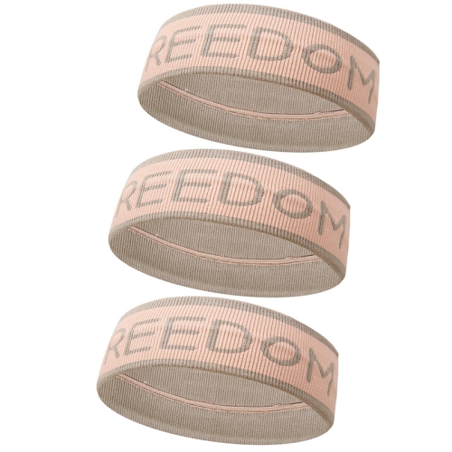 

3PCS Alphabet Stretch Wool Tie Hair Band Sports Yoga Knitted Sweat Absorbing Hair Band(Brown)