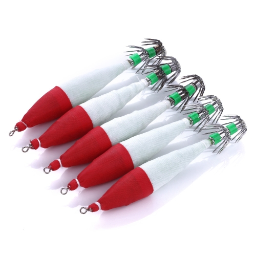 

5 PCS / Bag HENGJIA SJ001 Luminous Explosion Squid Hook Deep Sea Fishing Fake Bait(1)