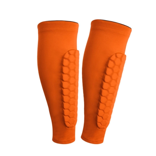 

2PCS Sports Outdoor Basketball Ride Honeycomb Anti -Collision Leg Protection XL (Orange )