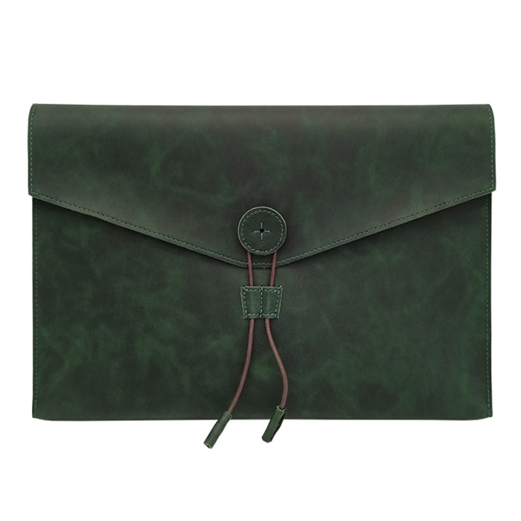 

S121 Leather Wear-resistant Business Briefcase, Color: Double Green