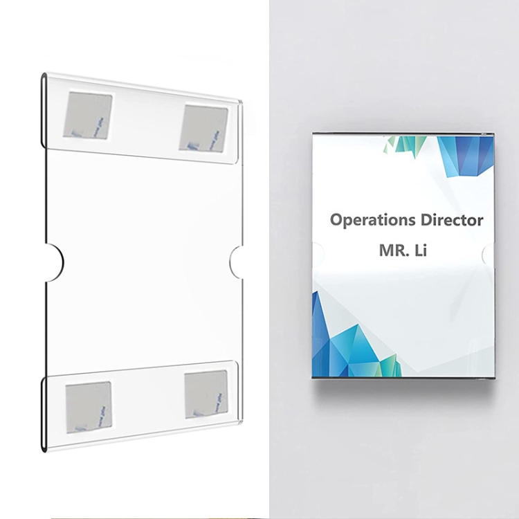 

2 PCS 4x6 Inch Wall Mounted Acrylic Signage Bracket Wall Photo Frame
