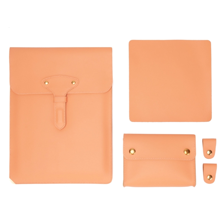 

S177 3 In 1 Leather Waterproof Laptop Liner Bags, Size: 13 inches(Honeydet Oranges)