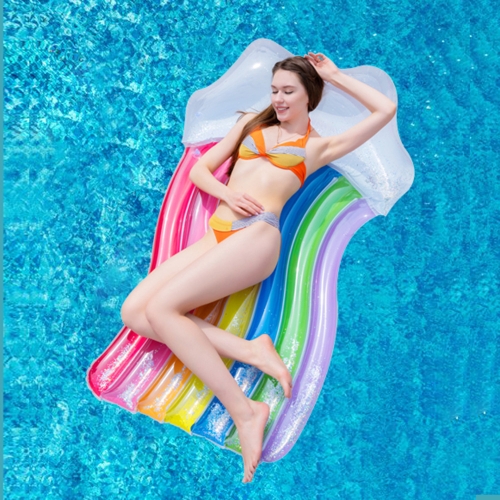 

Inflatable Seven-color Rainbow Cloud Deck Chair Water Floating Bed