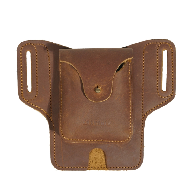

Outdoor Sports Running Crazy Horse Leather Mobile Phone Waist Bag(Brown)