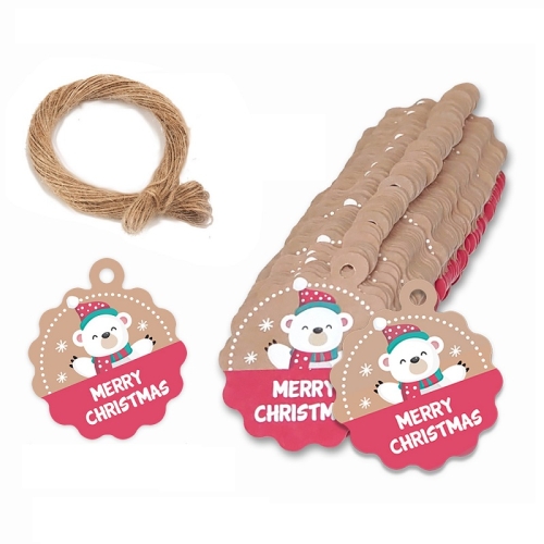 

5 Packs Christmas Kraft Paper Tag Gift Wrap Card Set(L-28)